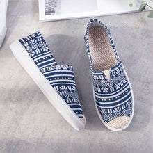 Load image into Gallery viewer, Women's Ethnic Print Canvas Slip-On Shoes | Lightweight Low-Top Flats