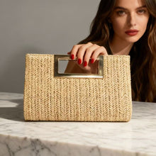 Load image into Gallery viewer, Women's Woven Chain Clutch Bag - Elegant Evening Handbag with Metal Accents
