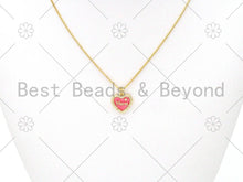 Load image into Gallery viewer, Colorful Enamel Mom Word On Round/Five Star/Heart Shape Pendant, 18K Gold Filled Micro Pave CZ Charm,Mother's Day Charm,14x17mm,Sku#L585