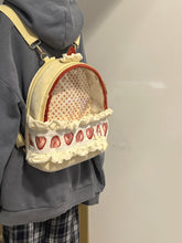 Load image into Gallery viewer, Strawberry Cream Cake Plush Backpack – Cute Kawaii Suede Bag for Women
