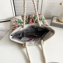 Load image into Gallery viewer, Double Sided Jacquard Embroidered Canvas Tote Bag