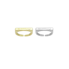 Load image into Gallery viewer, Gold Silver Be Happy heart Bar Adjustable Ring, Sku#A286