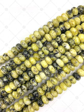 Load image into Gallery viewer, 2mm Large Hole Natural Yellow Howlite Beads, 6x10mm Rondelle Smooth Yellow Howlite, Big Hole Beads, 8" Long Strands, Sku#U1239