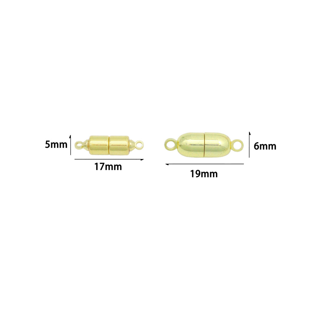 Gold Silver Oval Capsule Shape Strong Magnetic Clasp, Sku#A494