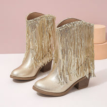 Load image into Gallery viewer, Western Fringe Ankle Boots