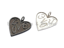 Load image into Gallery viewer, Large Cz Micro Pave Heart With LOVE Pendant,Cubic Zirconia Pendant/Charm,Gold/Black/Silver/Rose Gold,41mm, sku#F630C