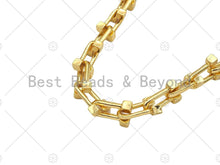 Load image into Gallery viewer, NEW STYLE U link Chain Chunky Statement Chain by Yard, U shape Bulky Link chain, Gold Filled Chain, Necklace Supplies, sku#LD116