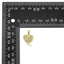 Load image into Gallery viewer, Gold CZ Butterfly On Heart Charm, Sku#LK887