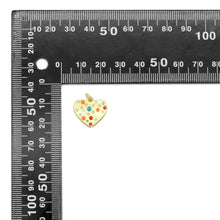 Load image into Gallery viewer, Gold Colorful CZ Heart Shape Charm, Sku#LX454