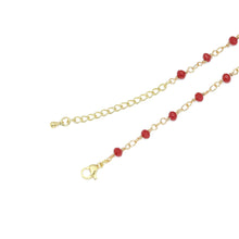 Load image into Gallery viewer, Red Beaded Chain with Red Bean Pendant Necklace, Sku#A368