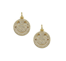 Load image into Gallery viewer, CZ Gold Smiley Face Charm, Sku#LX177