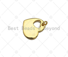 Load image into Gallery viewer, 18K Dianty Gold Hollow Out Heart On Heart Shape with Love Word Pendant,Necklace Bracelet Charm Pendant, 13x15mm, Sku#JL29