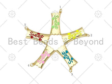 Load image into Gallery viewer, Enamel Colorful Sweet Word with Heart on Candy Shape Pendant,18K Gold Filled Enamel Candy Charm,Enamel Jewelry,30x14mm,Sku#L594