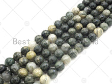 Load image into Gallery viewer, Quality Natural Green Rabbit Fur Courts Round Faceted Beads, 6mm/8mm/10mm/12mm Dark Green Agate, 15.5'' Full Strand, Sku#U1150