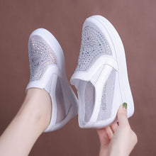 Load image into Gallery viewer, Women's Breathable Mesh Hidden-Heel Sneakers – Lightweight Rhinestone Casual Shoes