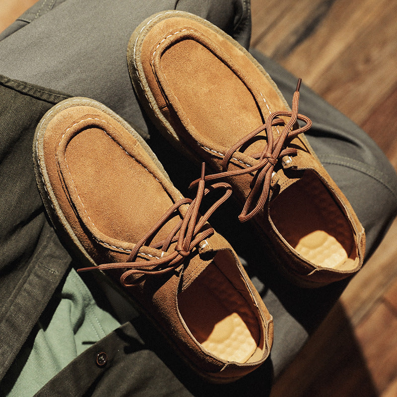 Men's Suede Leather Sneakers - British Style Casual Outdoor Shoes