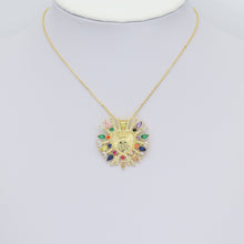 Load image into Gallery viewer, Colorful CZ Gold Virgin Mary Heart Charm, Sku#LX471