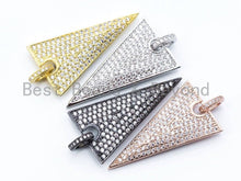 Load image into Gallery viewer, CZ Micro Pave Triangular Pendant with Diamond Bail, Triangle Cubic Zirconia Pendant,18x34mm, 1pc, sku#F110