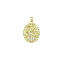 Load image into Gallery viewer, Clear CZ Anchor Oval Charm Pendant, Sku#LK1148