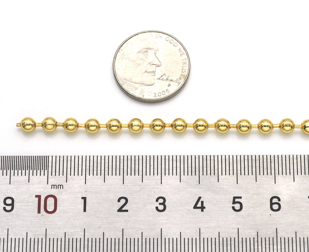 Plain Gold Silver ball chain by yard, sku#LD360