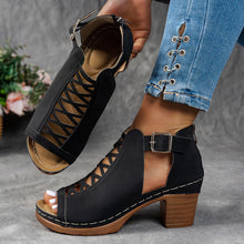 Load image into Gallery viewer, Women's Chunky Heel Sandals – Open Toe Block Heel Sandals for Women | Sizes 6–12