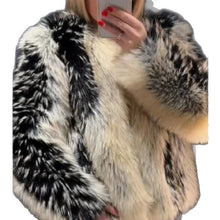 Load image into Gallery viewer, Arrival Multi-Color Short Fur Coat Trendy Padded Patchwork Fuzzy Jacket