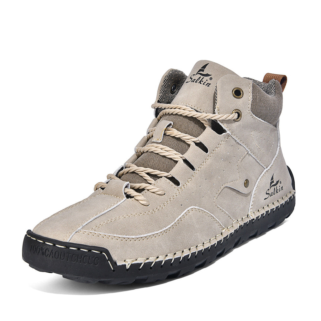 Men's Outdoor High-Top Casual Shoes – Breathable PU Lace-Up Sneakers | Sizes EU 38–48