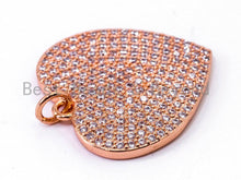 Load image into Gallery viewer, CZ Clear Micro Pave Heart Pendant/Charm, Heart Shaped Pave Charm, Gold/Rose Gold/Silver/Gunmetal plated,21x23mm, Sku#F360