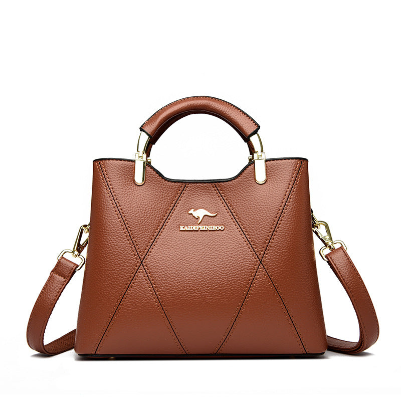 Women's High-Capacity Tote Bag & Shoulder Bag – PU Leather Plaid Crossbody Handbag