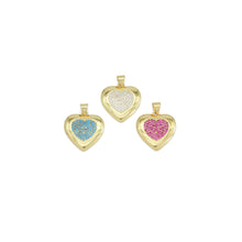 Load image into Gallery viewer, Gold Colorful CZ Heart Shape Charm, Sku#A165