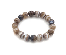 Load image into Gallery viewer, Gray Banded Agate Bracelet, EF09