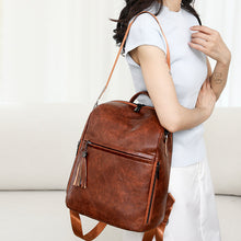 Load image into Gallery viewer, Classic Women's Vintage Backpack – PU Leather | Brown, Black, Pink