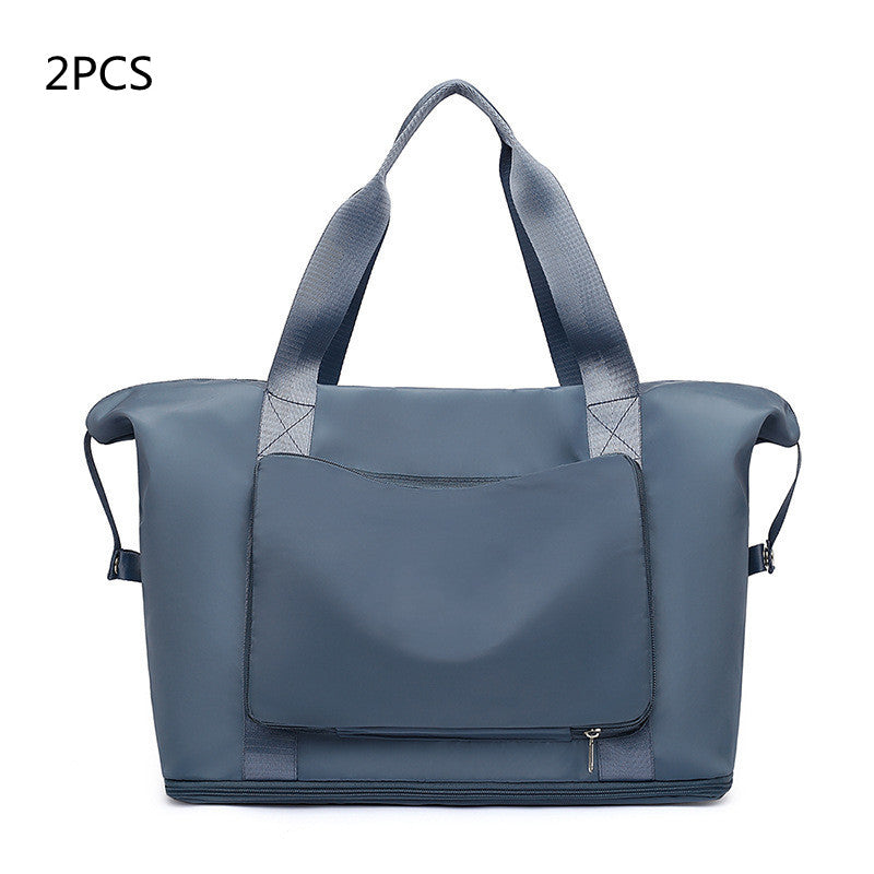 Foldable Travel Gym Bag for Women – Large Capacity Waterproof Duffel Bag with Wet Pocket & Luggage Strap