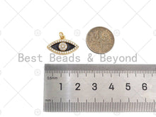 Load image into Gallery viewer, Colorful Enamel PAVE Evil Eye Pendant, Protection Eye Pendant, Gold Enamel Evil Eye Pendant, Pave enamel jewelry Findings,12x20mm,sku#LD14