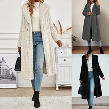 Load image into Gallery viewer, Fashion Long Solid Color Long Sleeve Hooded Wool Women's Coat