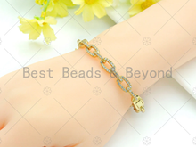 Load image into Gallery viewer, CZ Micro Pave Paper Clip Link Chain Bracelets, sku#LK102