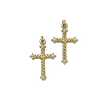 Load image into Gallery viewer, Gold Pearl Cross Pendant, sku#Y605