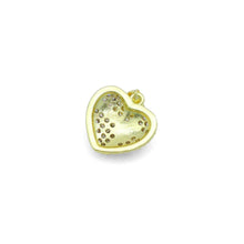 Load image into Gallery viewer, Clear CZ Gold Bow Ribbon Heart Charm Pendant, Sku#LK1139