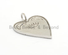 Load image into Gallery viewer, Large Enamel Colorful Heart Shape With Evil Eye Moon Heart Pendant,CZ Micro Pave Oil Drop pendant, Heart Enamel pendant,37x42mm,sku#F579