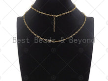 Load image into Gallery viewer, Dainty Finished Gold Necklace and Bracelet for Women, Gold Chain Ready to wear w/Lobster Clasp, 16"/32"/7", sku#LK107