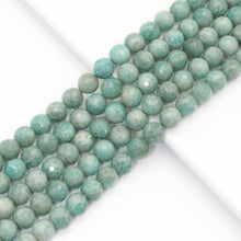 Load image into Gallery viewer, Genuine Russian Amazonite Round Faceted Beads, 8mm/10mm, Sku#U1612