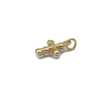 Load image into Gallery viewer, Cute Gold CZ Pearl Cross Charm, Sku#LD341