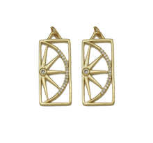 Load image into Gallery viewer, Gold CZ Half Lemon Slice On Rectangle Charm, Sku#LK692