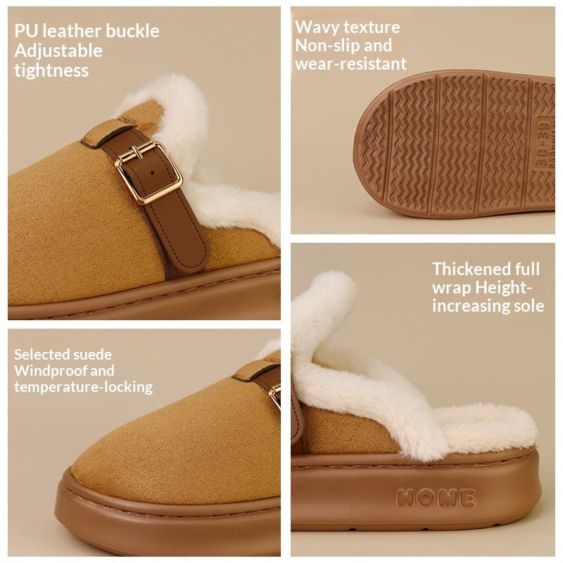 Plush Lined Cotton Slippers