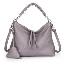 Load image into Gallery viewer, Women's Genuine Leather Chain Shoulder Crossbody Bag with Triangle Pouch