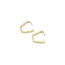 Load image into Gallery viewer, Gold Oval Zero Geometry Huggie Earrings, Sku#A257