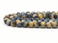 Load image into Gallery viewer, Matt Golden Blue Tiger Eye Round Smooth Beads, Sku#UA276