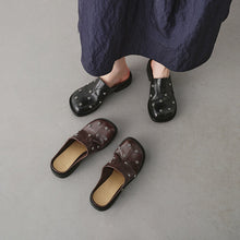 Load image into Gallery viewer, Full Grain Leather Studded Mules