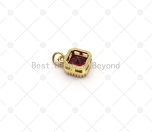 Load image into Gallery viewer, Big CZ Micro Pave Square Shape Pendant, 18K Gold Filled Square Charm, Necklace Bracelet Charm Pendant,Sku#LK520
