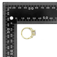 Load image into Gallery viewer, Gold Silver Clear Square CZ Adjustable Ring, Sku#A112